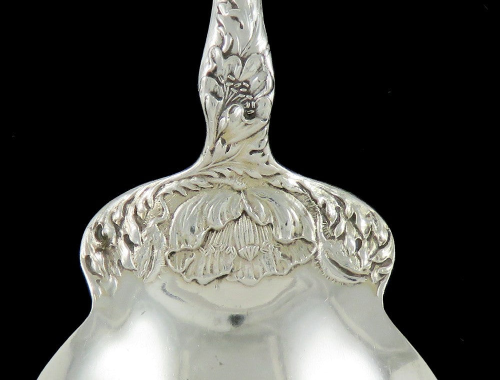 Antique Art Nouveau Sterling Silver Gorham Poppy 1902 Serving Fork NO MONO