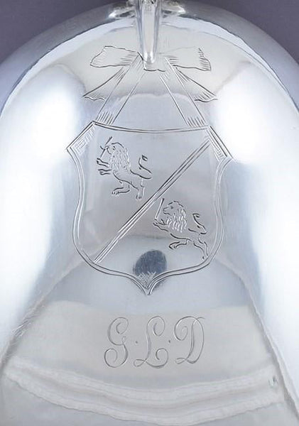1895 Fab Dutch .833 Silver Serving Spoon w Nice Crest Medallion Design 14"