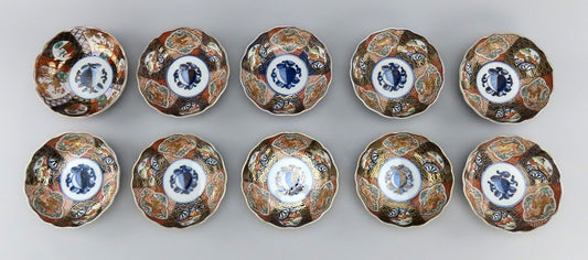 Great mid 1800s Antique Japanese Imari 10 pc Bowls 5 7/8 in