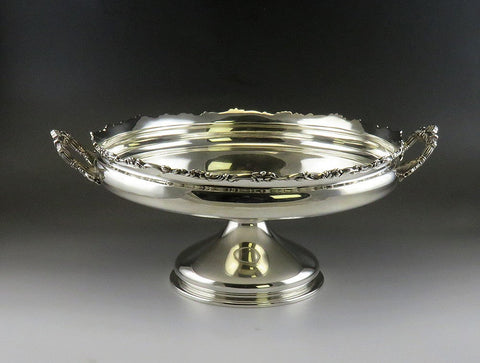 Antique Tiffany Sterling Silver Large Fruit Centerpiece Pedestal Bowl 15 1/2"