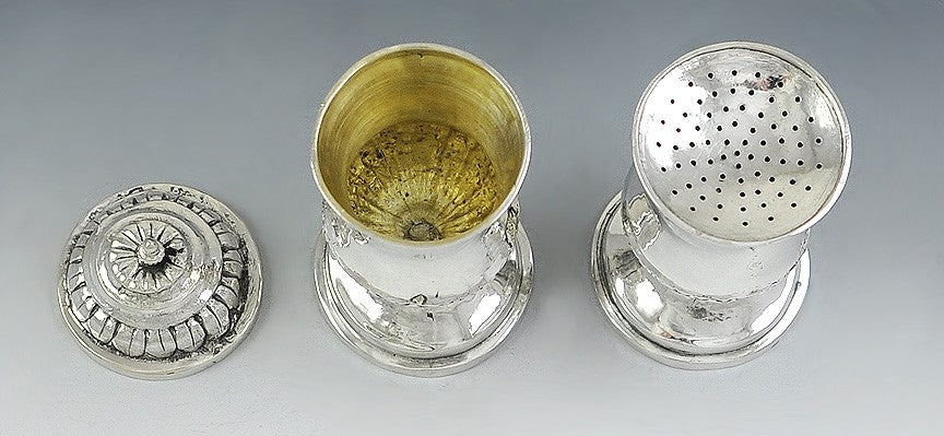 Fantastic C1750-1830 Silver Inkwell & Sander W/Tray
