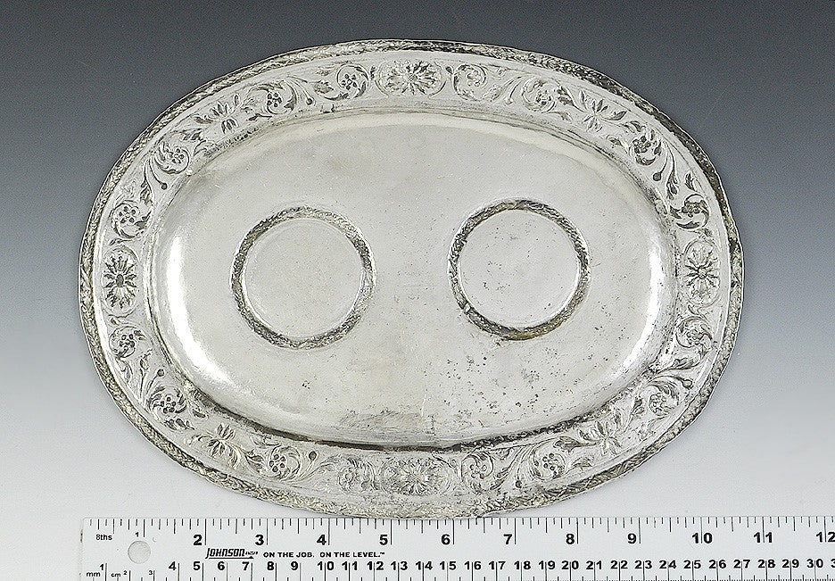 Fantastic C1750-1830 Silver Inkwell & Sander W/Tray