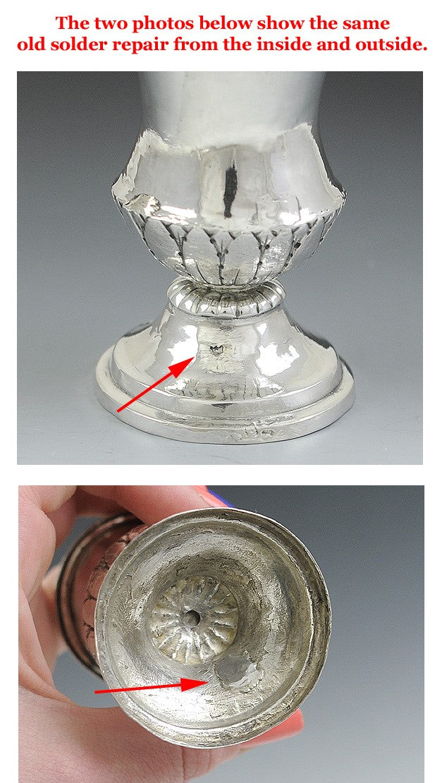 Fantastic C1750-1830 Silver Inkwell & Sander W/Tray