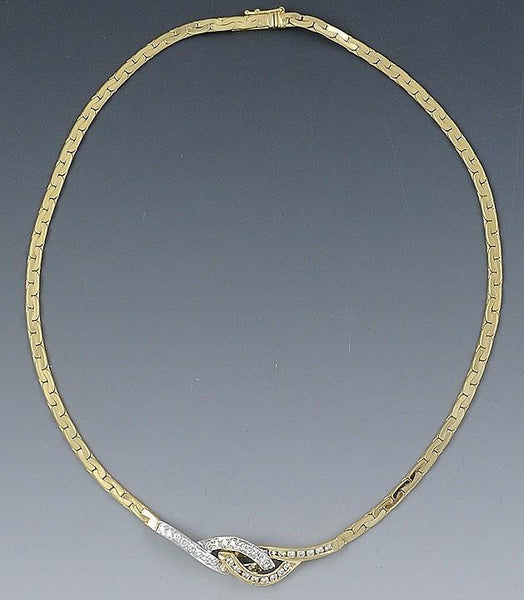 Charming 14k Yellow & White Gold ~1ct Diamond Necklace