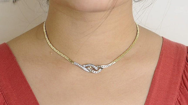 Charming 14k Yellow & White Gold ~1ct Diamond Necklace