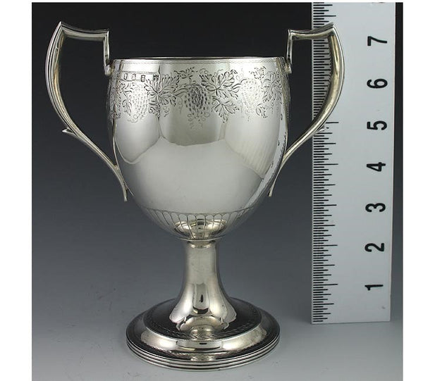 Antique 1815 Irish Georgian Sterling Silver Grape Vine Trophy Loving Cup Goblet