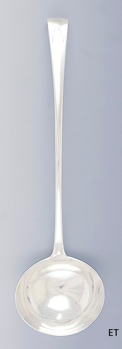Rare 1760s Irish Sterling Silver Large Serving Soup Ladle by David Peter 14"