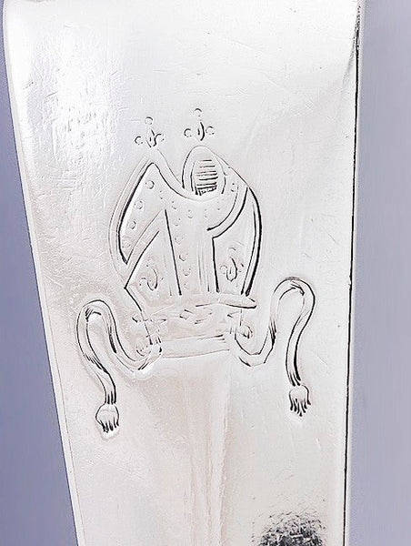 Rare 1760s Irish Sterling Silver Large Serving Soup Ladle by David Peter 14"