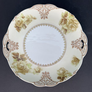 Antique Hermann Ohme Silesia Old Ivory 16 Porcelain Round Serving Platter Plate