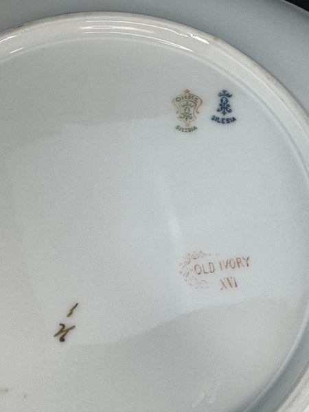 Antique Hermann Ohme Silesia Old Ivory 16 Porcelain Round Serving Platter Plate