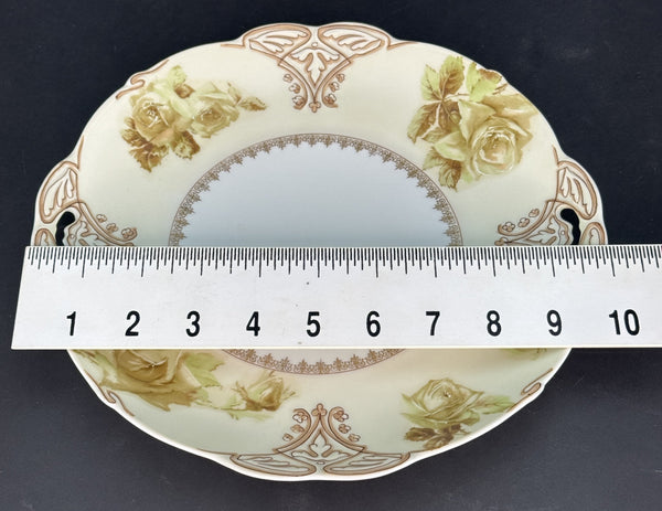 Antique Hermann Ohme Silesia Old Ivory 16 Porcelain Round Serving Platter Plate