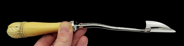 Beautiful Victorian English Silver Plate Engraved Stilton Cheese Scoop