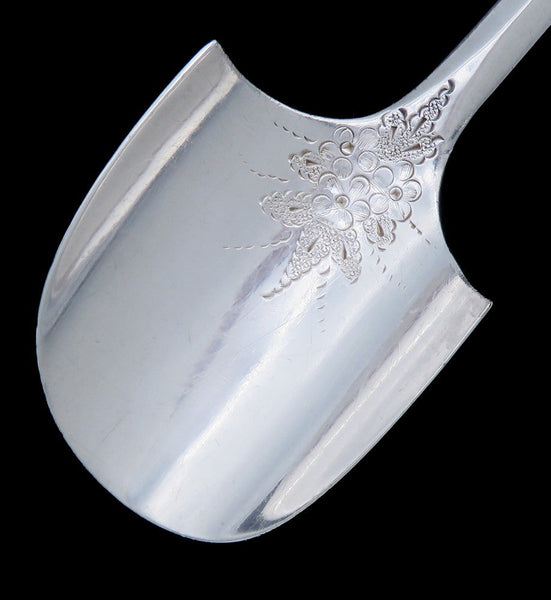 Beautiful Victorian English Silver Plate Engraved Stilton Cheese Scoop