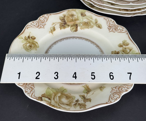 Set 11 Antique Hermann Ohme Silesia Poland Old Ivory 7.75" Salad Dessert Plates