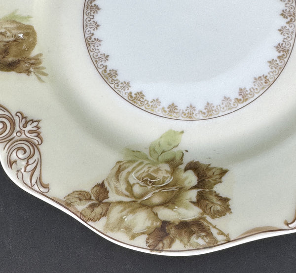 Great Set 10 Antique Ohme Silesia Poland Old Ivory 7.75" Salad Dessert Plates