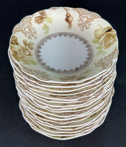 17 Antique Hermann Ohme Silesia Porcelain Old Ivory Bread Butter Small Plates