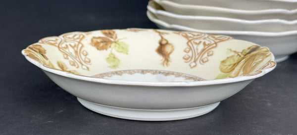 17 Antique Hermann Ohme Silesia Porcelain Old Ivory Bread Butter Small Plates