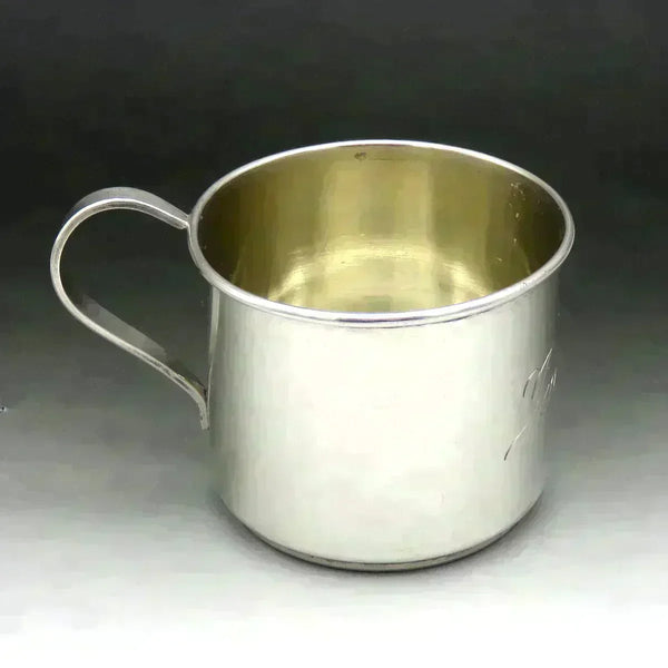Mexican Sterling Silver Paul Revere Style Mug Cup 'Jackie' Mono