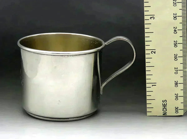 Mexican Sterling Silver Paul Revere Style Mug Cup 'Jackie' Mono