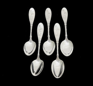 Great Set 5 Whiting Sterling Silver Japanese AKA New Japanese Teaspoons S Mono