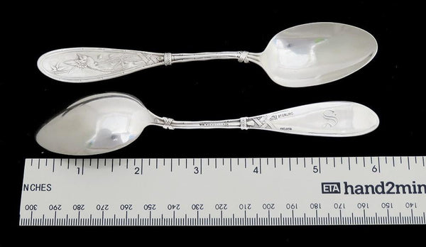 Great Set 5 Whiting Sterling Silver Japanese AKA New Japanese Teaspoons S Mono