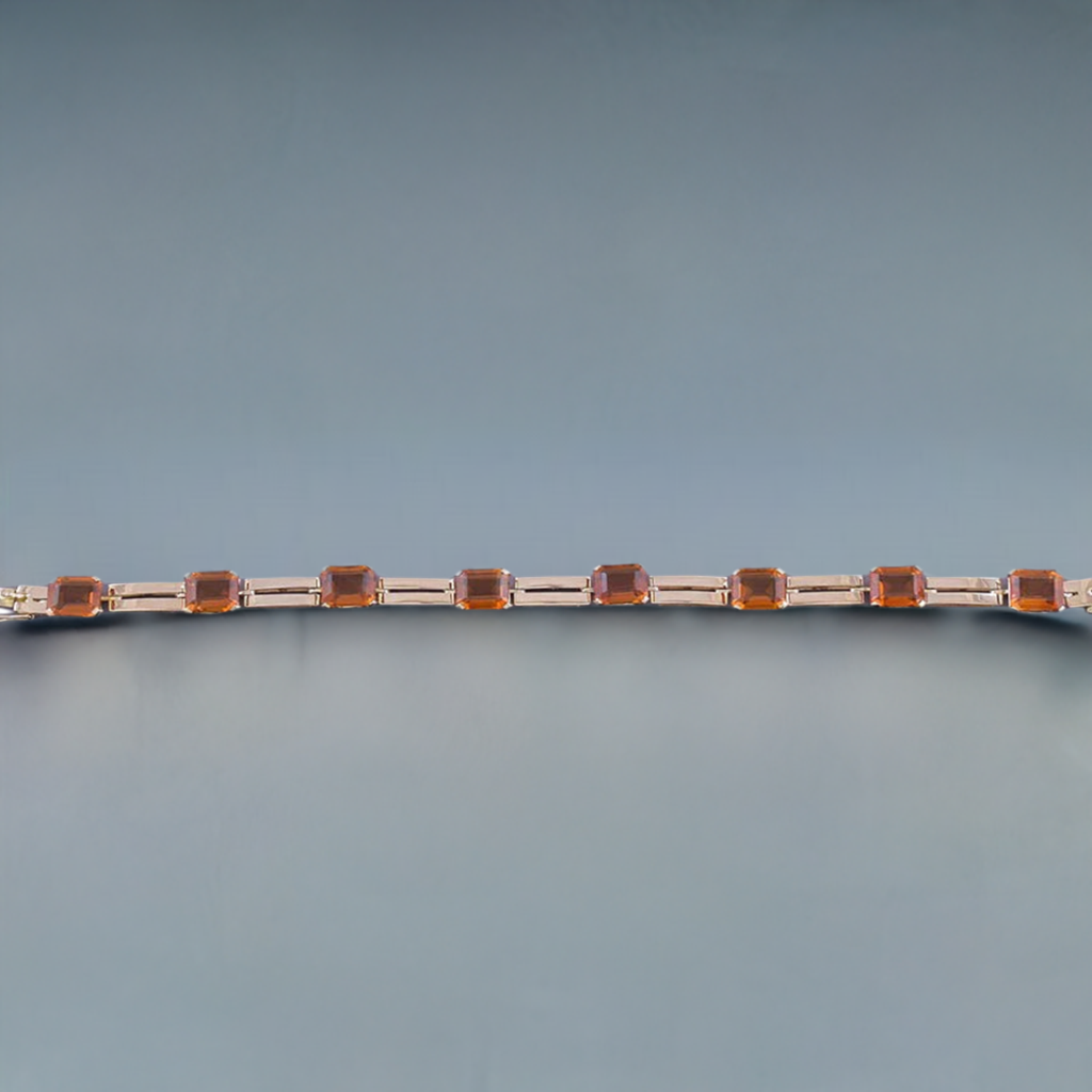 Stunning Retro 18k Rose Gold ~17ct Citrine Bracelet