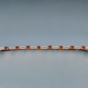 Stunning Retro 18k Rose Gold ~17ct Citrine Bracelet