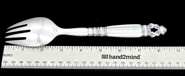 Danish Mid Century Modern Sterling Silver Georg Jensen Acorn Serving Fork 8 3/8"