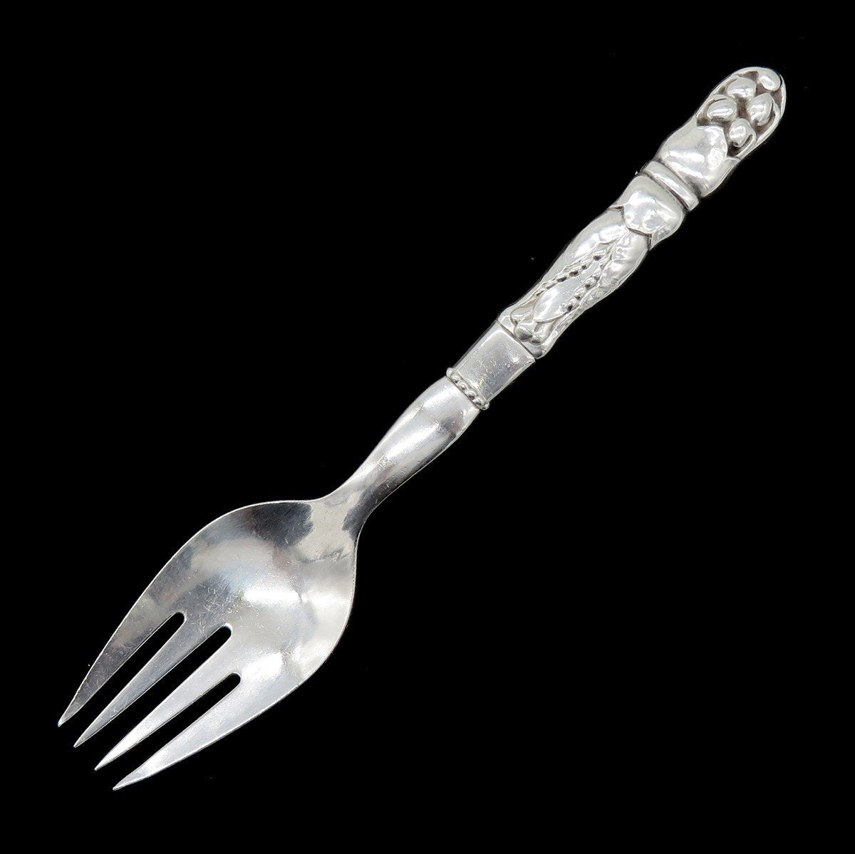 Rare c1935 Georg Jensen Ornamental #54 Pattern Sterling Silver Serving Fork