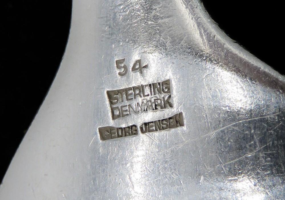 Rare c1935 Georg Jensen Ornamental #54 Pattern Sterling Silver Serving Fork