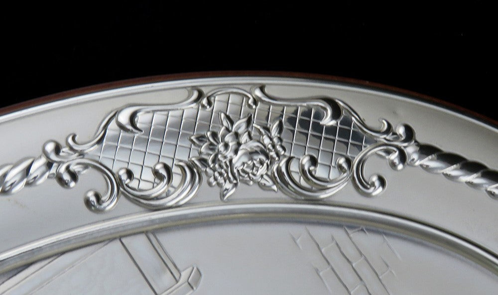 Italian 850 Silver Oval Plaque Wall Hanging of Jesus Mary Joseph