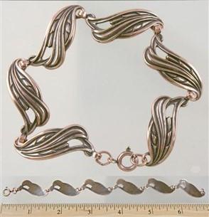 Unique 8pc Brass & Copper 1950s Earrings Bracelet Pin Jewelry Set
