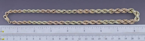 1950s 2-Tone 14K Gold Twisted Chain Necklace by Binder Bros NY