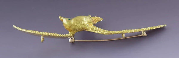 Stunning 18k Yellow Gold Emerald Pin Brooch Pendant Seagull Albatross Sea Bird