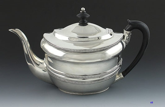 Antique 1802 English Georgian Sterling Silver Stout Coffeepot Teapot