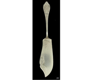 Antique c1890 Art Nouveau German Silver Engraved Fish Slice Server