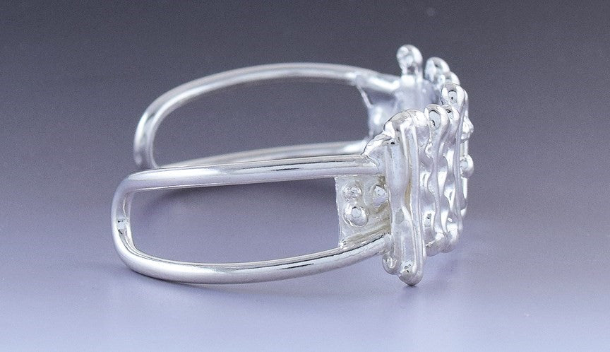 Funky Modernist Abstract Sterling Silver Cuff Bracelet