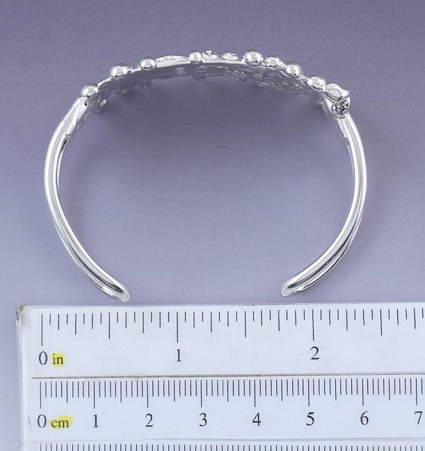 Funky Modernist Abstract Sterling Silver Cuff Bracelet