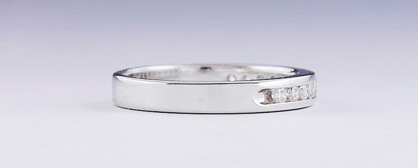 Dainty 14k White Gold & ~.25ct Diamond Anniversary Band Ring