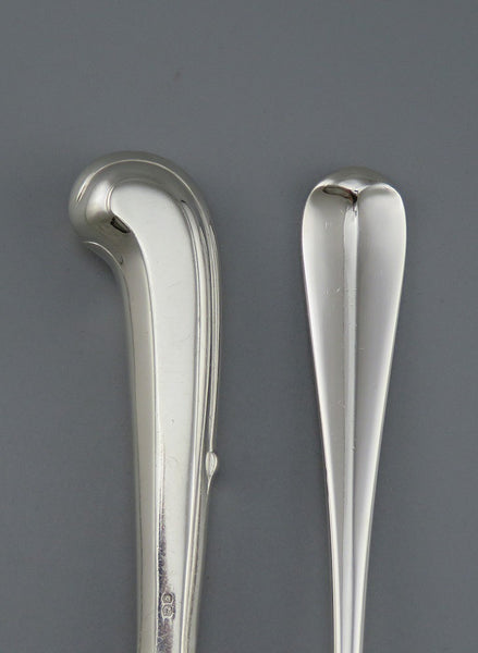 Fine English Sterling Silver 90pc Queen Anne Rat Tail Flatware Set Serves 12
