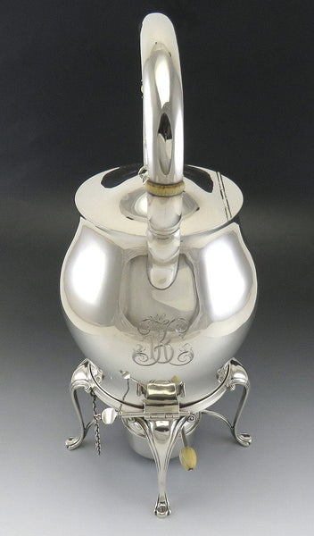 Antique c1925 Tuttle Paul Revere Sterling Silver Teapot Kettle on Stand