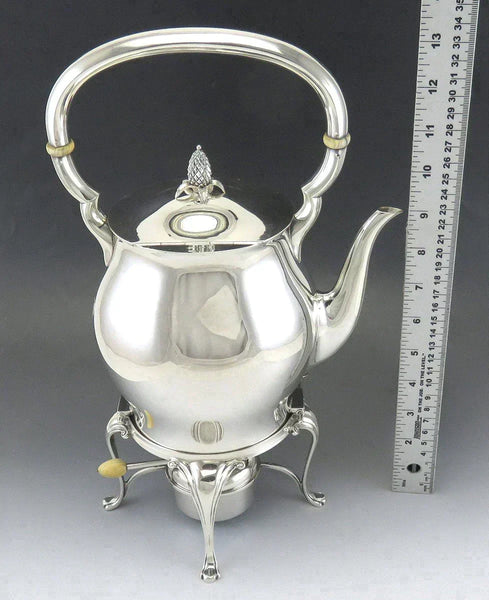 Antique c1925 Tuttle Paul Revere Sterling Silver Teapot Kettle on Stand