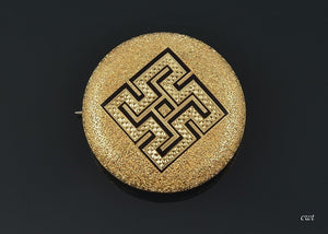 Fabulous 18K Gold Victorian 1865-1880 Jewelry Pin/Pendant Greek Key Design