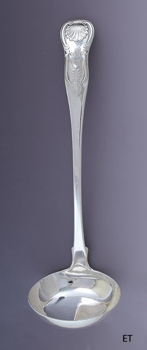 Antique 1824 Scottish Georgian Sterling Silver Kings Gravy Sauce Ladle 6"