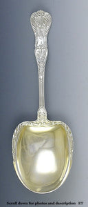 Antique Sterling Silver Gold Wash Gorham King George Casserole Serving Spoon 9"