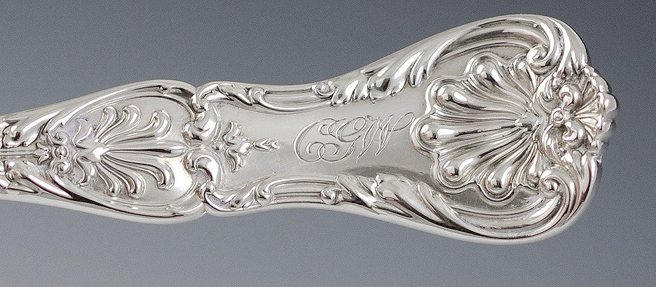 Antique Sterling Silver Gold Wash Gorham King George Casserole Serving Spoon 9"