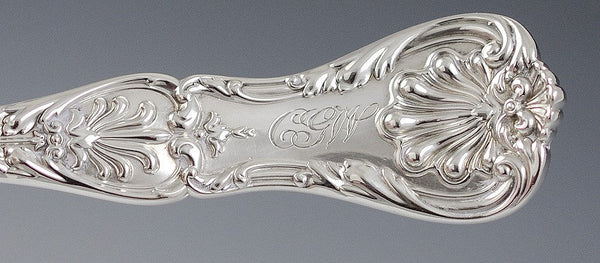 Antique Sterling Silver Gold Wash Gorham King George Casserole Serving Spoon 9"