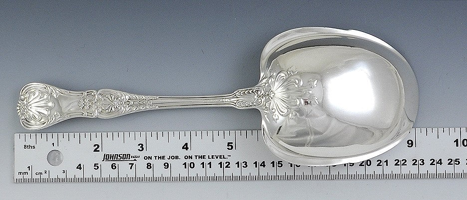 Antique Sterling Silver Gold Wash Gorham King George Casserole Serving Spoon 9"