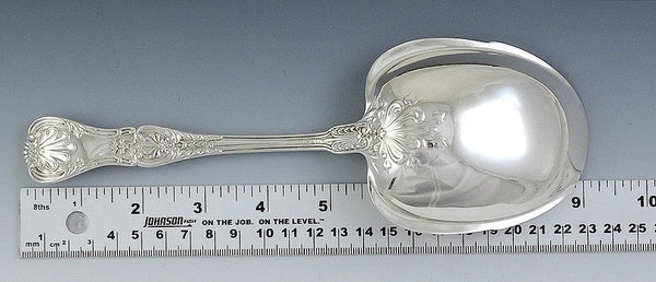 Antique Sterling Silver Gold Wash Gorham King George Casserole Serving Spoon 9"