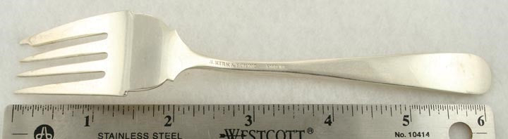 2 Kirk Sterling Silver Repousse Pattern Flower Salad Forks